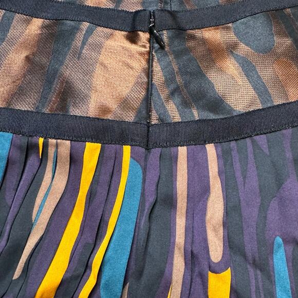 Diane von Furstenberg Multicolor Pleated Flowy Silk Mini Above The Knee Skirt - Picture 5 of 9